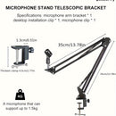 Soporte de micrófono de metal negro Arabest con brazo de tijeras ajustable - Ideal para grabación de estudio, transmisión en vivo de video y canto en línea, equipo de transmisión en vivo|Soporte de altura ajustable|Calidad de construcción duradera, sopor