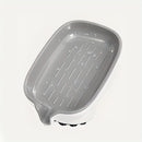 1pc Jabonera ranurada mejorada con ventosa, jabonera de baño sin taladrar, diseño de drenaje en cascada, plástico duradero, fácil instalación, accesorio de baño moderno.