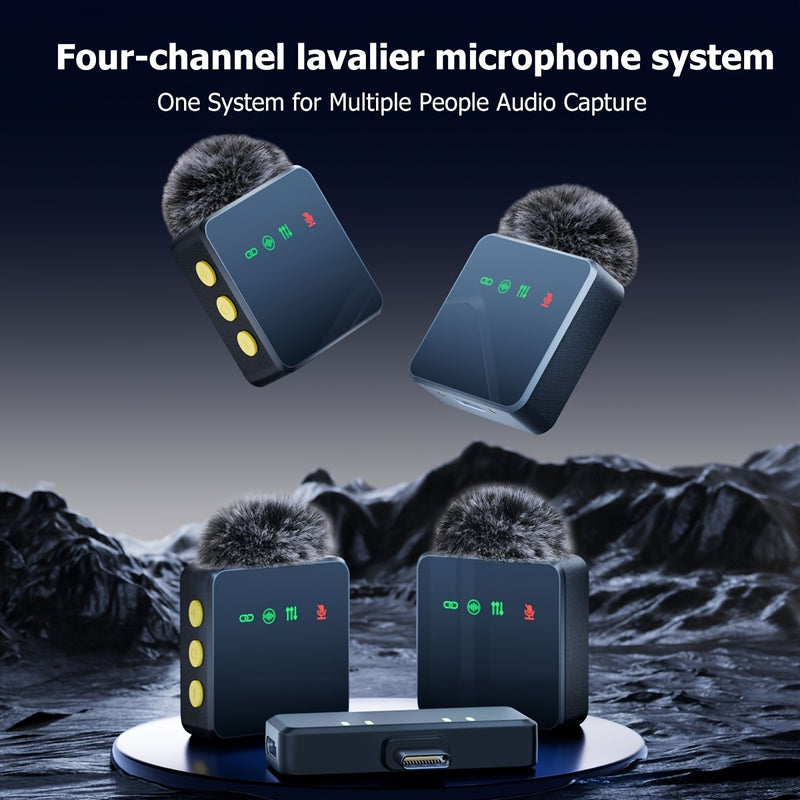 Micrófono inalámbrico 2.4G Pro - Hasta 14 horas de batería, cancelación de ruido DSP+ENC, diseño clip-on plug & play para vlogging HD y transmisiones en vivo, conector USB tipo C, micrófono de solapa | Micrófono profesional | Diseño clip-on
