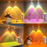 1pc Creativa Lámpara de Pared Blanca Hexagonal Ojo de Gato Proyección de Luz Roja al Atardecer, Múltiples Luces Disponibles Alimentada por 3 Pilas AA Iluminación para Armarios Lámpara de Pared Sin Batería LED Regulable Táctil Lámpara de Proyección de Ata