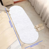 1pc Alfombra Ovalada de Peluche Suave y Lujosa - Antideslizante, Lavable a Mano, Duradera de Fibra de Poliéster, Perfecta para Dormitorio y Sala de Estar, Ideal para Mesa de Café y Decoración de Entrada, Elegante en Blanco