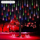 1 juego de luces de cascada de meteoritos - Luces de lluvia, hielo y nieve para jardín, bodas, fiestas, Navidad y Halloween, luces solares para exteriores
