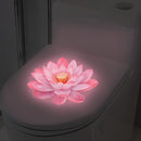 1 pieza Pegatina Luminosa para Inodoro de Baño, Luz Nocturna para Pared con Diseño de Loto - Pegatinas de PVC Rosa Suave, Adecuadas para el Baño y la Asiento del Inodoro, Pegatinas Decorativas para el Hogar