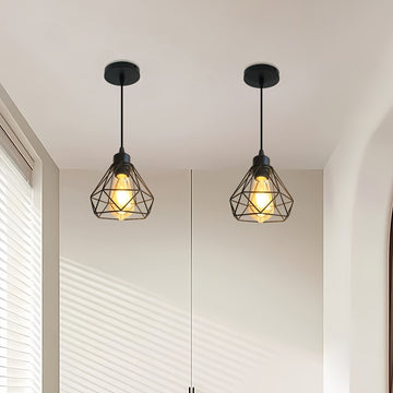1 lámpara colgante moderna y sencilla, base E27 para bombilla, ideal para cocina, recibidor, pasillo o balcón (sin bombilla)