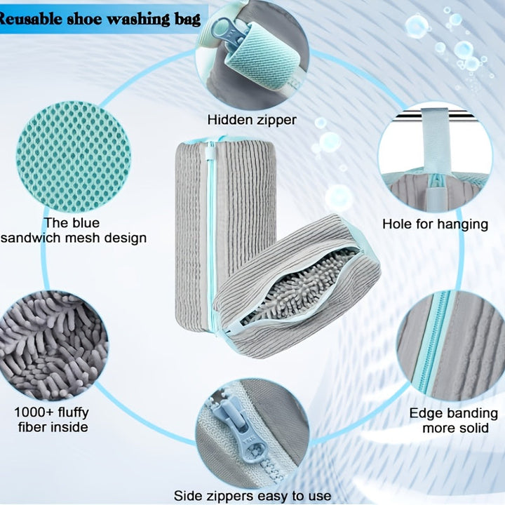 1pc Bolsa de Lavado para Zapatos con Cierre de Cremallera, 38.99cm x 19.0cm, Accesorio para Secadora, Regalo para Mamá, Bolsas de Ropa