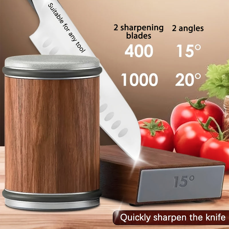 Afila Cuchillos Profesional de 15° y 20° con Soporte Magnético - Herramienta Manual Portátil para Afilar Cuchillos de Chef y Utilitarios, Regalo Duradero para Navidad, Cumpleaños, Año Nuevo, Esenciales de Cocina para Camping, Diseño Metálico Elegante y C