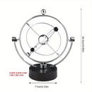 Pendulo Céleste Metálico Moderno - Adorno de Escritorio Orbital Oscilante para Hogar y Oficina, Funciona con Pilas (No Incluye Pilas AA), Diseño Elegante y Moderno con Marco Esférico y Base Metálica, Ideal para Decoración de Habitaciones o Escritos