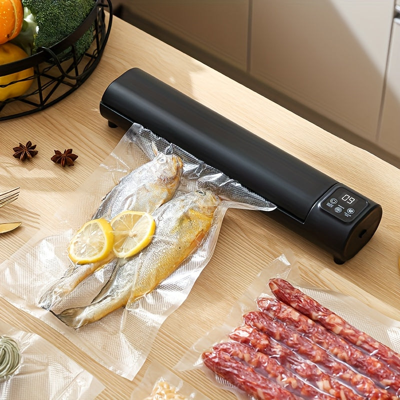 Máquina de sellado hermético portátil compacta - Recargable por USB, sellado inalámbrico para frescura, doble succión para alimentos inflables y húmedos/secos, fácil de usar para cocina y pícnic al aire libre, multi-función con gran capacidad, máquina de