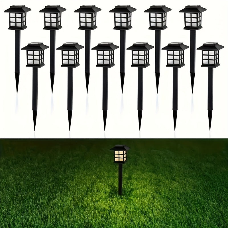 Luces Solares Exteriores Nuevas, 12 Piezas de Farolas Solares Adecuadas para Iluminación Brillante en Senderos, Ideales para Jardines y Caminos al Aire Libre