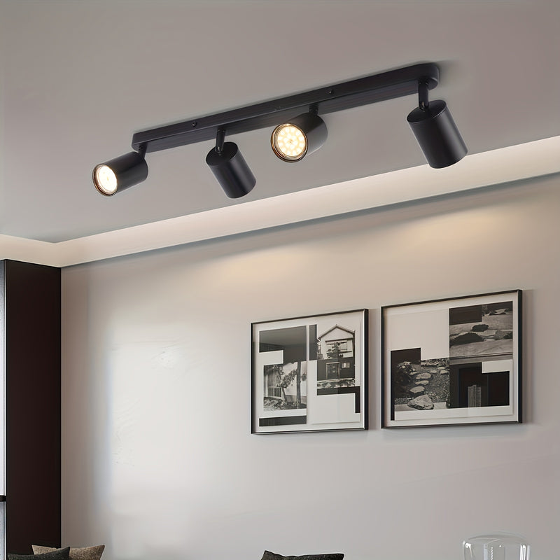 Colgante de Techo Industrial Moderno - Fácil Instalación, Montaje Semi-Encajonado para Restaurantes, Cafeterías, Dormitorios y Exposiciones - Base de Bombilla GU10 (Bombilla No Incluida), Foco, Iluminación Decorativa, Perfecto para Regalos de Navidad, Of