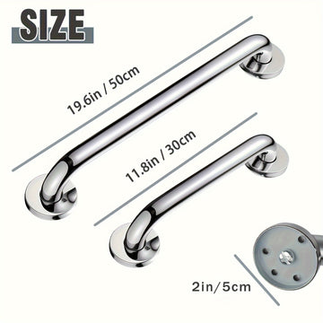 1pc Estilo Clásico Conjunto de Brazo de Ducha y Barra de Sujeción de Metal, Barra de Seguridad para Baño Robusta, Opciones de 12/20 Pulgadas, Kit de Instalación Fácil Incluido
