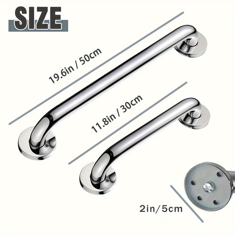 1pc Estilo Clásico Conjunto de Brazo de Ducha y Barra de Sujeción de Metal, Barra de Seguridad para Baño Robusta, Opciones de 12/20 Pulgadas, Kit de Instalación Fácil Incluido