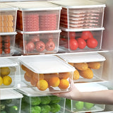 5 piezas de recipientes plásticos para refrigerador sin BPA, 1200 ml/42 oz, con tapa, apilables y reutilizables, organizadores de alimentos para carne, verduras, frutas, ideal para cocina, escuela y uso al aire libre, organizador de alimentos