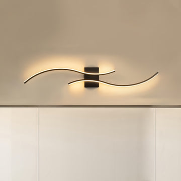 1pc Lámpara de Pared LED Moderna Negra - Acabado en Metal Mate, Montaje Semi-Rasante, Iluminación Dimmable para Ambiente, Adecuada para Dormitorio, Baño, Cocina, Pasillo, Escalera y Comedor, Lámpara LED Elegante