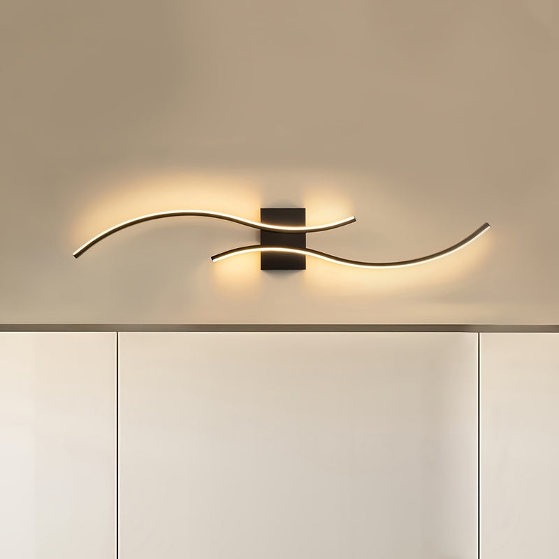 1pc Lámpara de Pared LED Moderna Negra - Acabado en Metal Mate, Montaje Semi-Rasante, Iluminación Dimmable para Ambiente, Adecuada para Dormitorio, Baño, Cocina, Pasillo, Escalera y Comedor, Lámpara LED Elegante