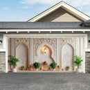 1pc Banderín de Puerta de Garaje con Diseño Interior Islámico Árabe 2D Plano, Grande y Colorido, Ideal para Crear un Fondo Impresionante en Reuniones al Aire Libre