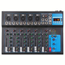 Consola de mezcla de DJ de 7 canales NXG con USB y conector MP3 - Consola de mezcla portátil de aleación con fuente de poder de 48V para grabación por computadora sin problemas y presentaciones en vivo - Enchufe EE. UU., modo de potencia de 110V-130V, no