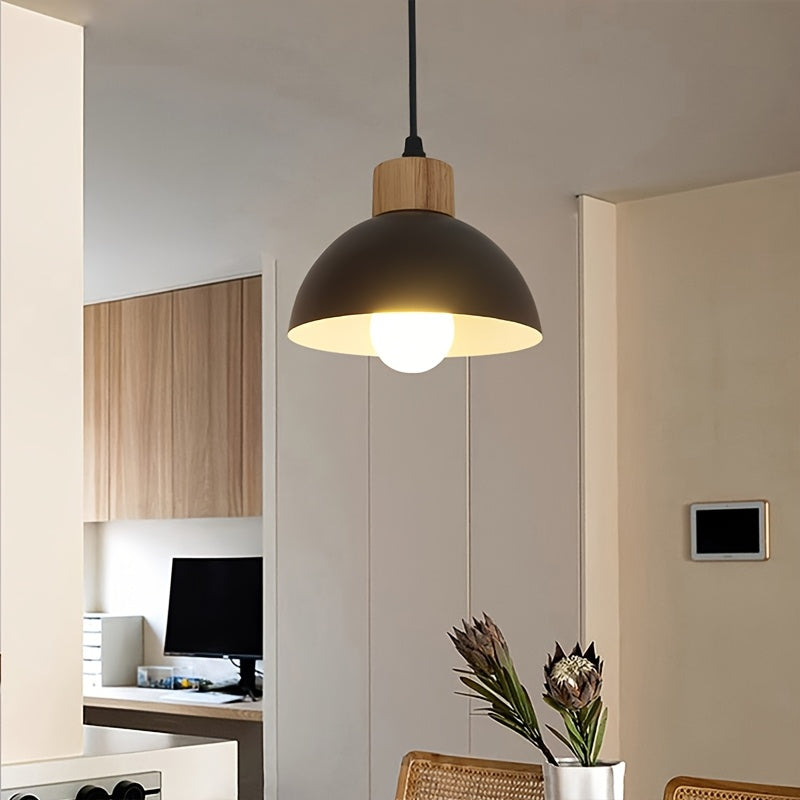 1 pieza de lámpara colgante semicircular moderna y sencilla con base para bombilla E27, iluminación para mostrador de restaurante o bar, pasillo de cocina, dormitorio (sin bombilla)