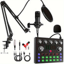 Kit de estudio de podcast profesional con interfaz de audio, mezclador de DJ y micrófono, compatible con PC, portátil y teléfonos inteligentes para grabación de alta calidad - Ideal para podcasting, producción musical y transmisión en vivo - Sistema de m
