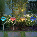 Luces solares al aire libre LED, luces de forma diamante, adecuadas para jardín, patio, sendero, iluminación de paisaje, decoración de luces, luces de césped, luces con enchufe de tierra, decoración de luces de Halloween, Navidad y fiestas 4 piezas