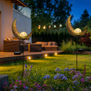 Luces Solares para Jardín Decorativas, Lámpara de Vidrio Craquelado Luna Hada, LED Blanco Cálido Impermeable con Estaca Metálica - Ideal para Caminos, Patios y Césped - Regalo Único para Jardineros