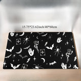 Alfombra de franela lavable con diseño gótico de murciélago y luna. Perfecta para Halloween, Navidad, Acción de Gracias, Pascua y Hanukkah. Disponible en varios tamaños, es ideal para sala de estar, dormitorio, cocina o pasillo. Un regalo de decoración d