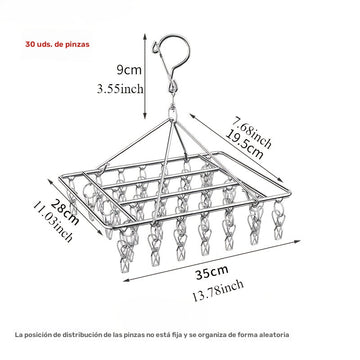 Perchero multipinzas de acero inoxidable para cortavientos, perchero pulido para secar calcetines de metal, pinza sólida gruesa para calcetines domésticos, perchero para secar ropa interior y calcetines en el balcón