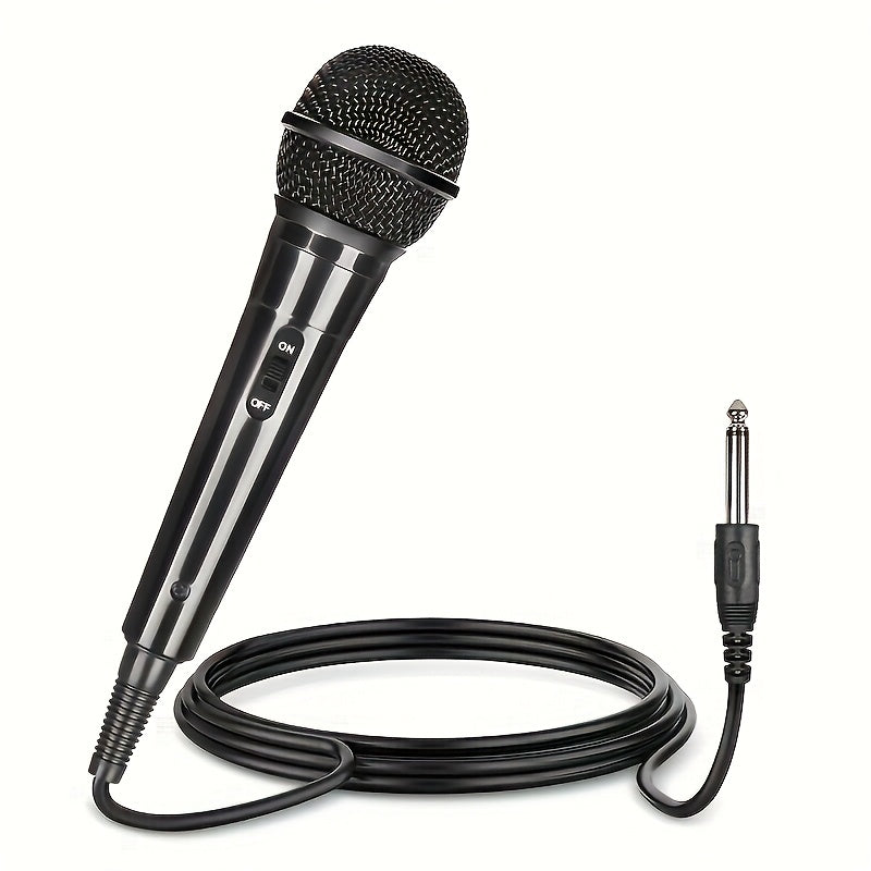 Microfono dinámico con cable, , adecuado para KTV, teclado electrónico, amplificador de guitarra, mezclador y computadora - conexión universal 6.35mm/0.25 pulgadas