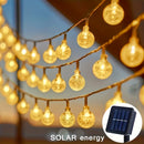 Luces solares de cuerda - 20/50/100 LED con 8 modos de iluminación, control de botón, plástico duradero, ideales para jardín, camping, fiestas, Navidad y decoración de patios, luces decorativas