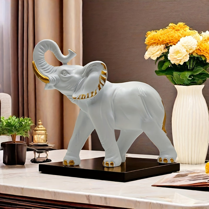 Escultura de Elefante de Resina Encantadora - Perfecta para el Hogar, Sala de Estar, Bar, Café y Decoración de Escritorio | Adorno Interior con Temática de Dibujos Animados Vibrante, Regalos de Elefante, Elefante Salvaje, Exhibición de Escritorio