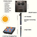 Luces solares LED para jardín, tira de luces solares para exteriores, decoración de fiestas, bodas, Navidad, Halloween, 8 modos de luz con sensor inteligente
