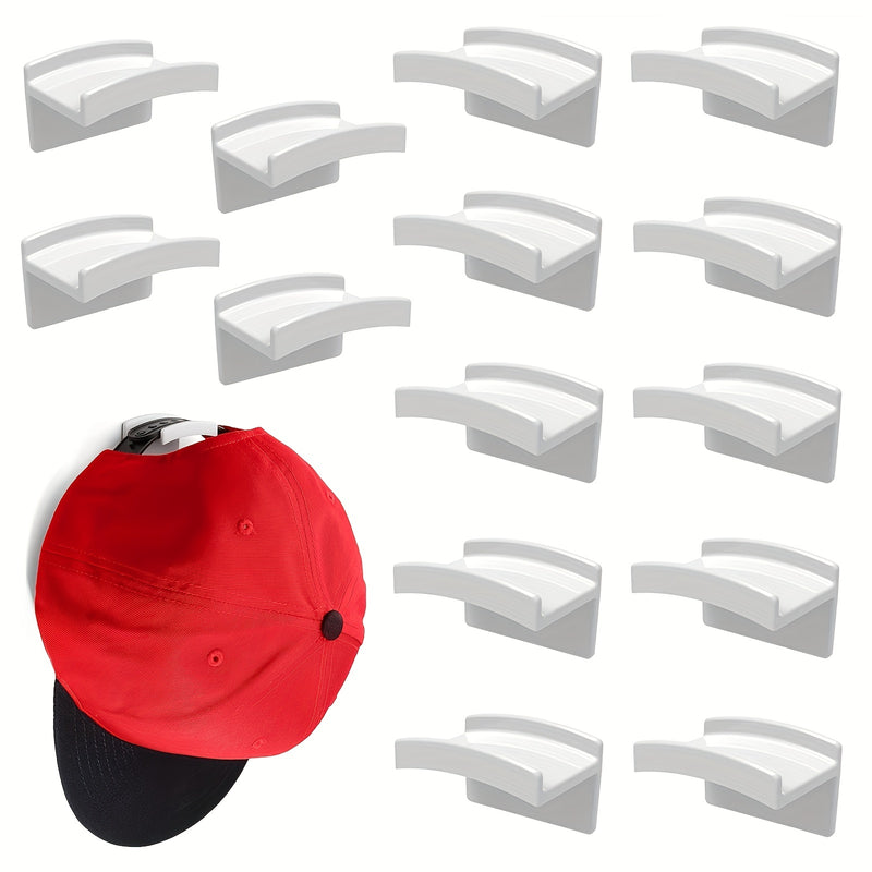 Ganchos de sombrero de plástico de estilo casual, ganchos adhesivos sin taladro para montaje en pared, soportes multifuncionales de fácil instalación para gorras de béisbol, organizador de ahorro de espacio para sombreros, ganchos de utilidad