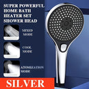 1pc ABS Cabezal de ducha de alta presión que ahorra agua con 5 modos de pulverización, cabezal de ducha de mano con pantalla de filtro, salida de agua ajustable, accesorio de hardware para baño