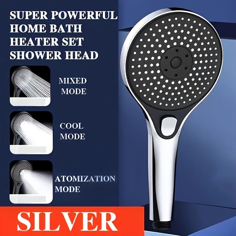 1pc ABS Cabezal de ducha de alta presión que ahorra agua con 5 modos de pulverización, cabezal de ducha de mano con pantalla de filtro, salida de agua ajustable, accesorio de hardware para baño