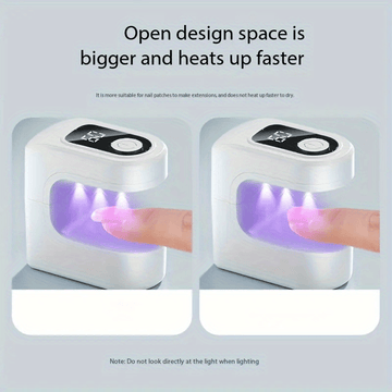 1 pieza, Secador de uñas compacto y práctico, lámpara, portátil, recargable por USB, alimentado por batería, sin fragancia, adecuado para esmalte de uñas de gel, regalo perfecto para, esencial para entusiastas de manicura