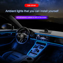 Luces LED inteligentes decorativas de interior de 3M/5M con cableado libre de neón con luces de ambiente flexibles de bricolaje frío modificado con luces de ambiente impulsadas por USB para decoración de coches, fiestas de vacaciones, cumpleaños, sin bat