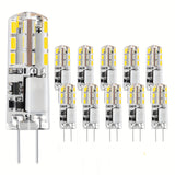 Paquete de 10 Bombillas LED G4 con Base JC Bi-Pin 1W AC/DC 12V Luz Diurna Blanca 6000K, Cálida Blanca 2700K 3000K para Cocina, Horno Microondas, Campanas Extractoras, Iluminación Subarmario, Lámpara Redonda, Arandelas, Luces de Paisaje
