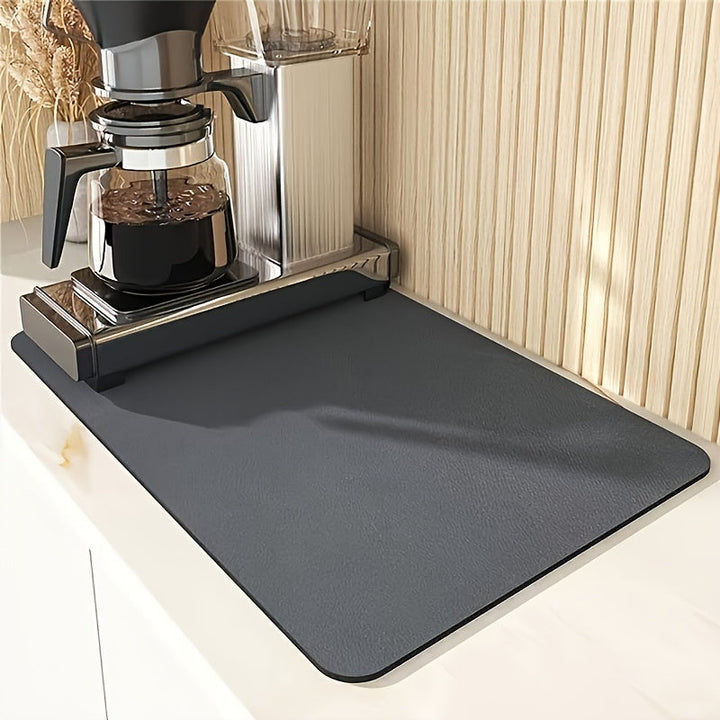 [Oferta Especial] 1pc Alfombrilla de Cocina de Secado Rápido - Multiusos, Absorbente para Secar Platos y Utensilios, Accesorio Moderno para Bar de Café, Protector Antideslizante de Poliéster para Encimera de Baño