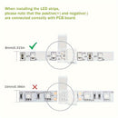 Conjunto de 5/10 piezas de Tiras LED sin Soldadura con Conector de Presión para Esquinas, Convertidor de Luz Monocromática Tipo Cinturón LT