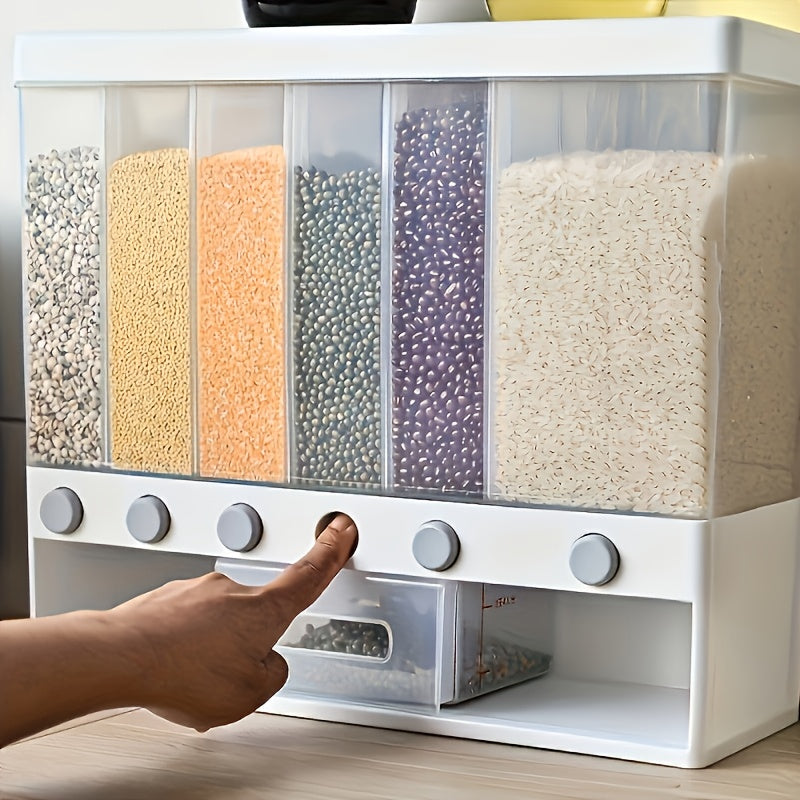 Contenedor de almacenamiento de alimentos hermético y espacioso con tapa - Impermeable a la humedad y a los insectos, adecuado para almacenar granos, harina, arroz y comida para mascotas - Adecuado para camping, comedor y uso de cocina