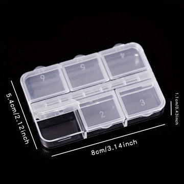 Caja De Almacenamiento De Plástico Transparente Accesorios De Joyería A Prueba De Polvo Caja De Embalaje Artículos Pequeños Contenedor Collar Pulsera Anillo Pendientes Cuentas Caja De Almacenamiento De Joyería De Arte De Uñas