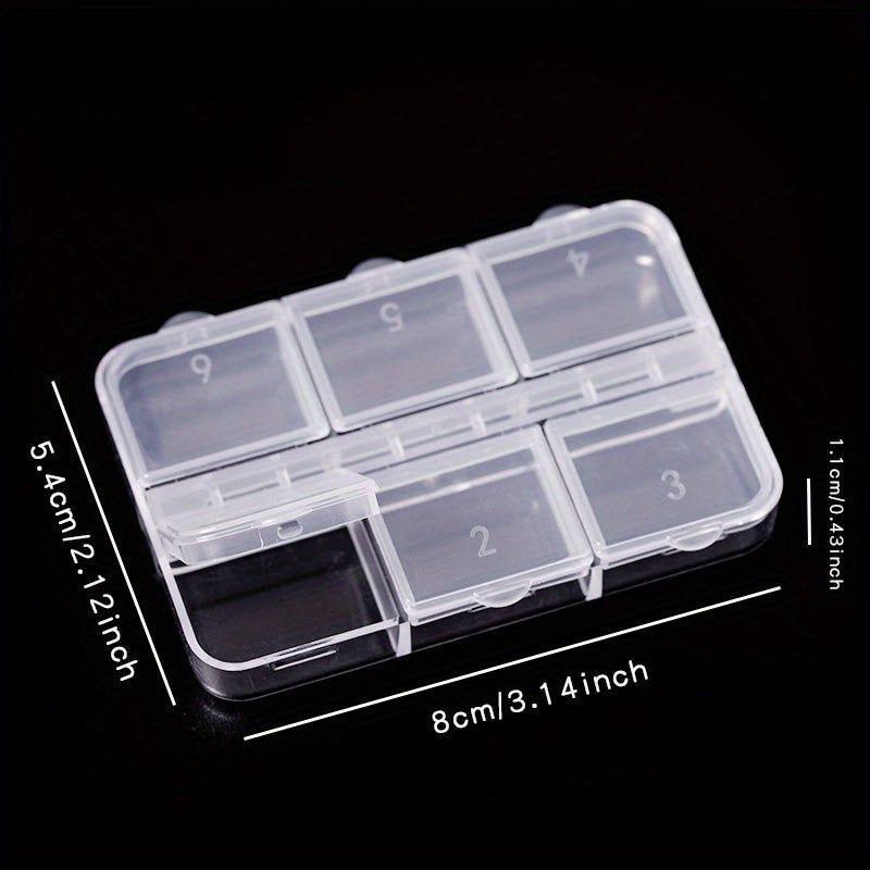 Caja De Almacenamiento De Plástico Transparente Accesorios De Joyería A Prueba De Polvo Caja De Embalaje Artículos Pequeños Contenedor Collar Pulsera Anillo Pendientes Cuentas Caja De Almacenamiento De Joyería De Arte De Uñas