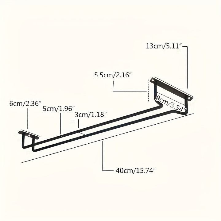 Soporte para Copas de Vino de Hierro de 2 Piezas - Estante Ahorrador de Espacio para Gabinete en Cocina y Bar