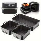3 piezas de revestimientos antiadherentes de silicona para freidora de aire, compatibles con AF500UK, fáciles de limpiar, reutilizables, aptos para alimentos, utensilios de cocina.