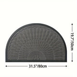 Tapete de entrada resistente, 1 pieza, semicircular, para interior y exterior, alfombra de bienvenida, duradera, perfil bajo, ideal para entrada, patio, garaje y áreas de mucho tráfico, decoración navideña, regalo de Navidad