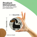 Juego de 6 Posavasos de Madera con Diseño Lindo para Perros, Adecuados para Bebidas, Té y Café, Decoración del Hogar y Comedor, Regalo Ideal para Amantes de los Perros, Familiares y Colegas