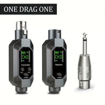 Sistema de MIDI inalámbrico XLR de dos puntos con un solo clic y un solo punto con carga recargable, adecuado para mezcladores, guitarras, bajos, etc. Instrumentos, canto, fiestas, etc. Transmisión inalámbrica de sonido, amplificador de sonido, gran volu