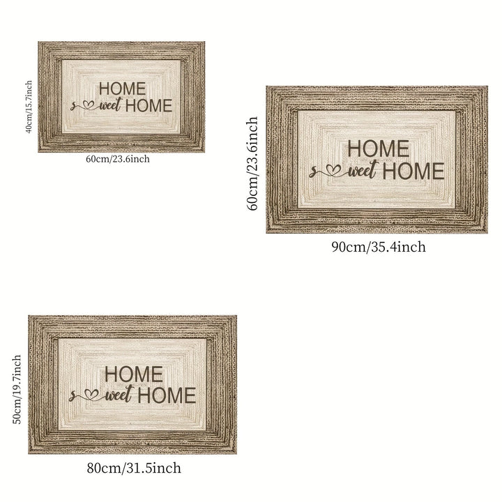 1 alfombra de bienvenida "Hogar dulce hogar", antideslizante para entrada, dormitorio, cocina, lavandería o baño, decoración navideña para el hogar