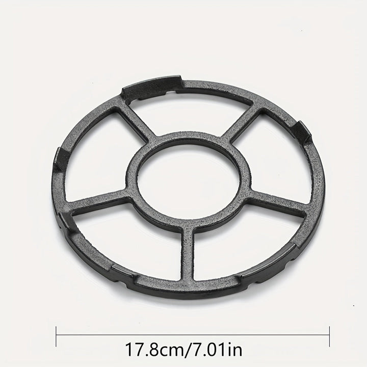 1pc Soporte para Estufa de Gas de Hierro Fundido | Estante Universal Antivuelco para Ollas Pequeñas/Sartenes/Platos | Resistente a Altas Temperaturas, Revestimiento Grueso Antióxido para Utensilios de Cocina