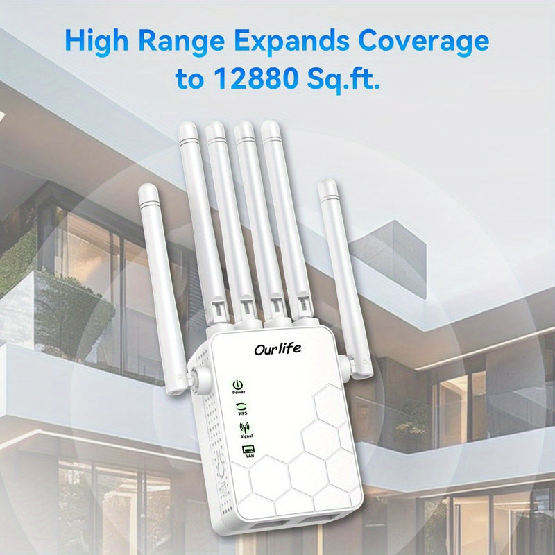 Amplificador/Extensor de Wifi OEKE, admite hasta 25 dispositivos, brindando una cobertura más amplia que nunca. Reforza el señal Wifi en casa | Repetidor de Wifi para mejorar Internet.